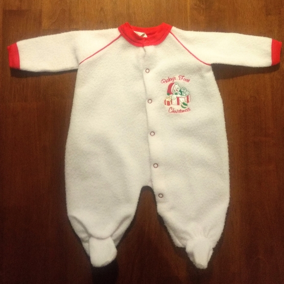 Babygro Other - Vintage Baby's First Christmas Fleece Sleeper PJs